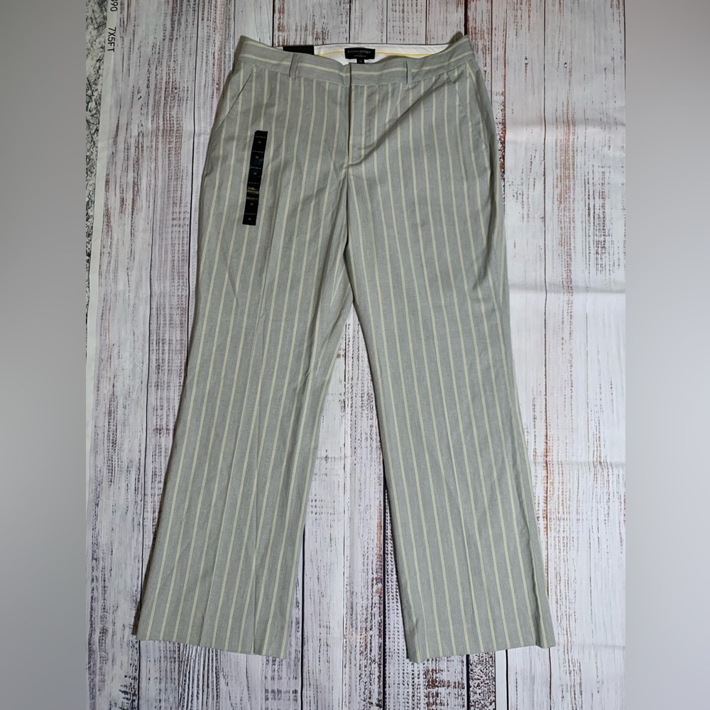 Banana Republic Light Gray Pinstripe Trousers